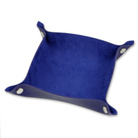 Thumbnail for Blue Velvet & Blue PU Leather - Square Soft Dice Tray