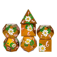 Thumbnail for White Lotus Flower in Gold Metal - 7pcs RPG Dice Set