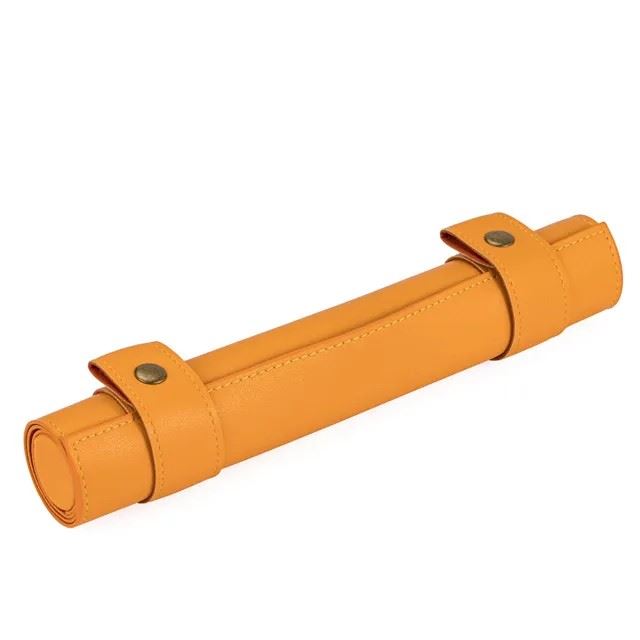 Orange Velvet PU Leather Roll & Tray - Dice Storage