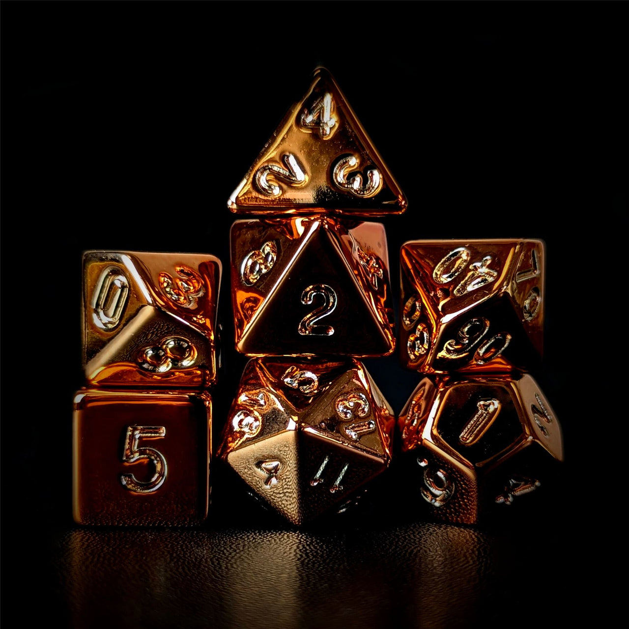 Copper Metallic Acrylic - 7pcs RPG Dice Set