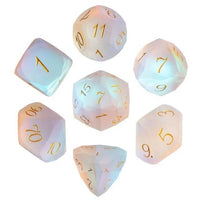 Thumbnail for 7pcs Dice Gem Glass Frosted Facet Gold Font Prism