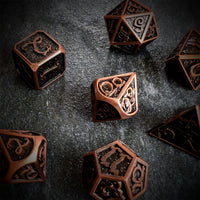 Thumbnail for Copper Metal with Dragon Font - 7pcs RPG Dice Set