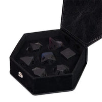 Thumbnail for Frosted Purple and Black Glass - 7pcs RPG Dice Set