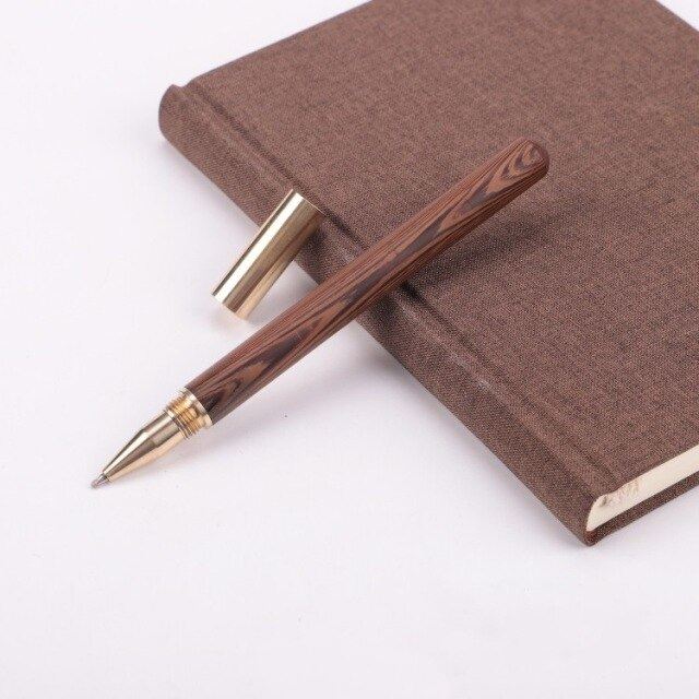 Brown Character Wood  with Brass Screw - 0.7mm Black Gel Ink
