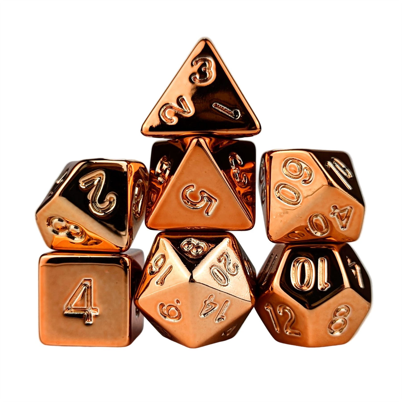 Copper Metallic Acrylic - 7pcs RPG Dice Set