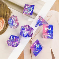 Thumbnail for Candy in Cyan & Pink Sharp Resin - 7pcs RPG Dice Set