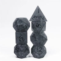 Thumbnail for Cracked & Frosted Grey Glass - 7pcs RPG Dice Set