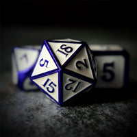 Thumbnail for Purple & White Metal - 7pcs RPG Dice Set