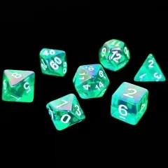 7pcs Dice Acrylic Metallic Clear Green