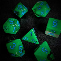 Thumbnail for Green Swirl in Clear Resin - 7pcs RPG Full Dice Set