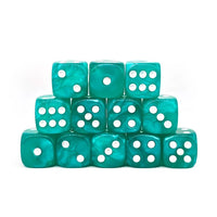 Thumbnail for 30pcs D6 12mm Dice Acrylic Blend PipsWhite Font Green