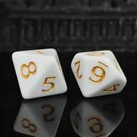 Thumbnail for 7pcs Dice Acrylic Blend Yellow Font Solid White