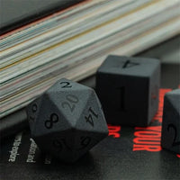 Thumbnail for Frosted Black Obsidian Gemstone - 7pcs RPG Dice Set