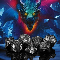 Thumbnail for 7pcs Dice Metal Dragon Head Black