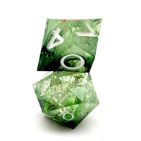 Thumbnail for Moss in Layered Clear and Black Sharp Resin - 7pcs RPG Dice Set