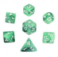 Thumbnail for 7pcs Dice Resin Swirl White Font Frosted Green