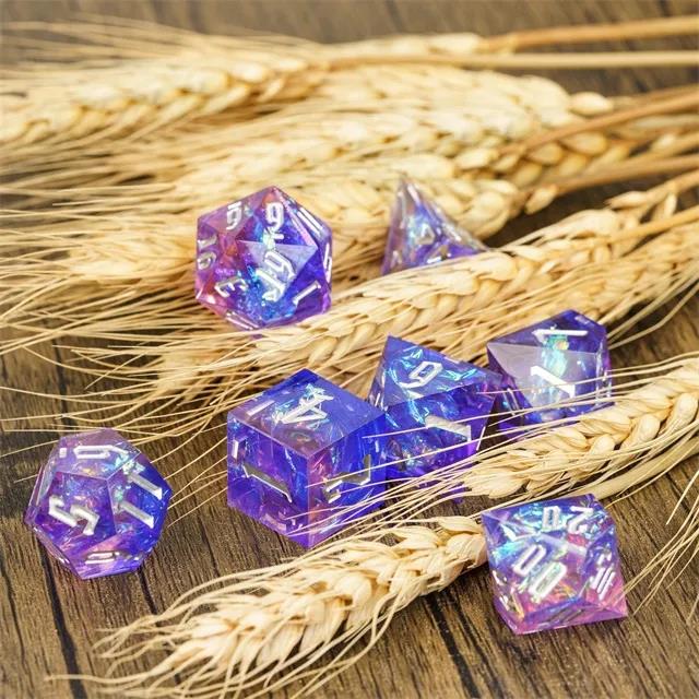 Candy in Cyan & Pink Sharp Resin - 7pcs RPG Dice Set