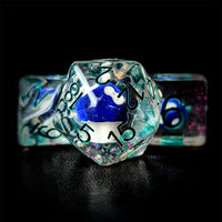 Thumbnail for Blue Mushroom in Clear Resin - 7pcs RPG Full Dice Set