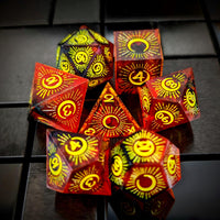 Thumbnail for Moon on Clear & Red with Candy Sharp Resin - 7pcs RPG Dice Set