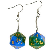 Thumbnail for Purple & Green Resin Layered - D20 Earings