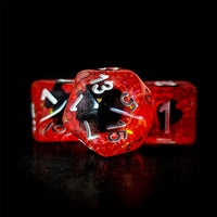 Thumbnail for Spades in Clear & Red Resin - 7pcs RPG Full Dice Set