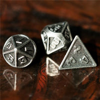 Thumbnail for 7pcs RPG Dice Set - Miniature Silver Metal
