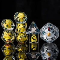 Thumbnail for Chickens in Clear Resin with Oversized D20 - 8pcs RPG Dice Set