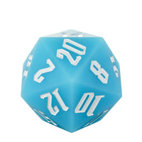 Thumbnail for White on Solid Blue Silicone - D20 RPG Dice