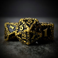 Thumbnail for 7pcs Dice Metal Druid Vine Gold Font Black