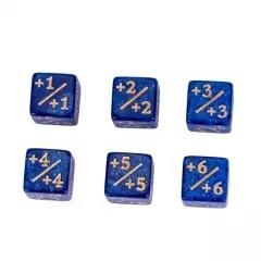 10pcs D6 12mm Dice Acrylic Gold Font Counter Numbers Blue