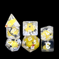 Thumbnail for 7pcs Dice Resin Filled White Font Duck Clear
