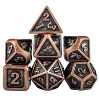 Thumbnail for Brushed Worn Copper Metal - 7pcs RPG Dice Set