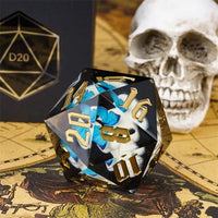 Thumbnail for White Skull in Black Sharp Resin - D20 RPG Dice