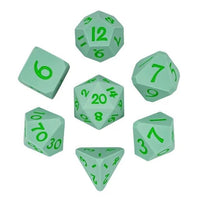 Thumbnail for Green on Solid Green Silicone - 7pcs RPG Full Dice Set