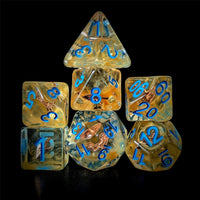 Thumbnail for Arrow in Clear & Orange Resin - 7pcs RPG Full Dice Set