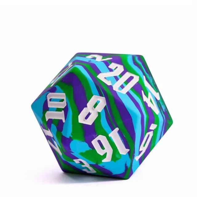 Blue & Green Layered Silicone - D20 RPG Dice