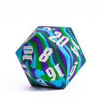 Thumbnail for Blue & Green Layered Silicone - D20 RPG Dice