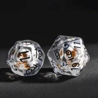 Thumbnail for 7pcs Dice Resin Filled Black Font Skull Clear