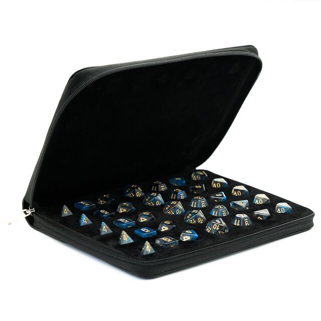 Black PU Leather with 5 Slots - Dice Storage