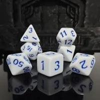 Thumbnail for 7pcs Dice Acrylic Blend Blue Font Solid White
