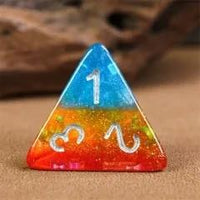 Thumbnail for 7pcs Dice Resin Layer Silver Font Pansexual Red Yellow Blue