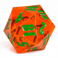 Thumbnail for Orange & Clear Sharp Acrylic with Box - D20 RPG Dice