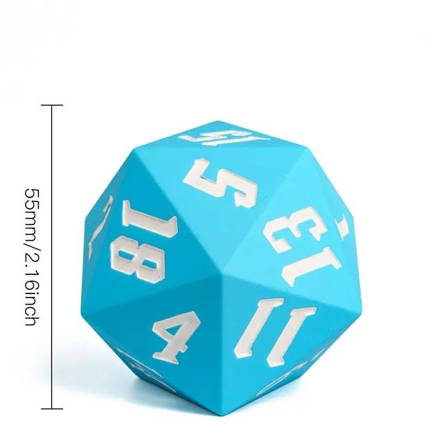 White on Solid Sky Blue Silicone - D20 RPG Dice