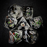 Thumbnail for Compass in Clear & Black Resin - 7pcs RPG Full Dice Set