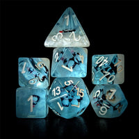 Thumbnail for Penguin in Clear & Blue Resin - 7pcs RPG Full Dice Set