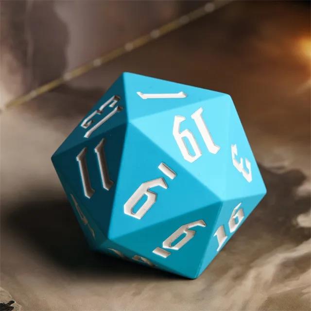 White on Solid Sky Blue Silicone - D20 RPG Dice