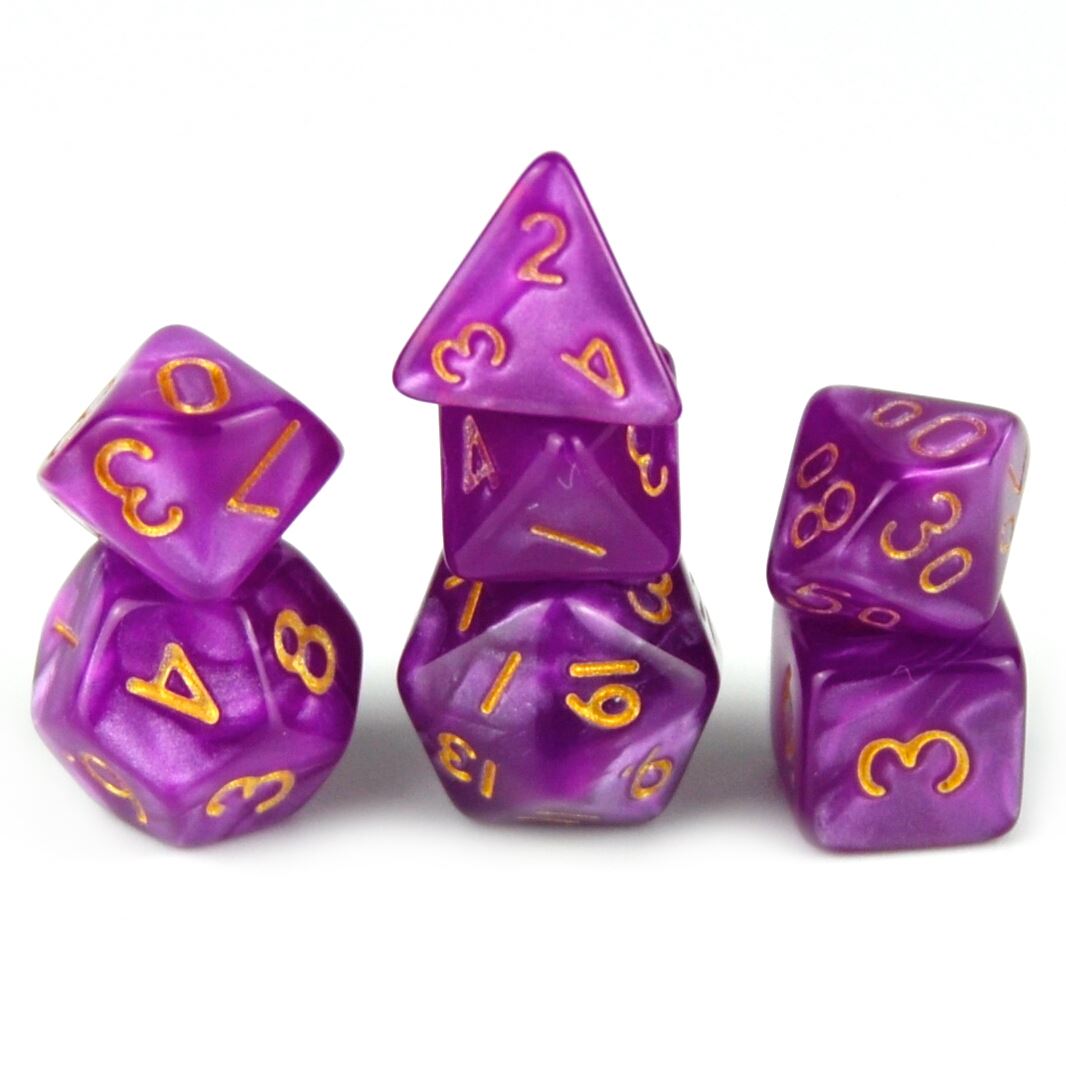 Silk Magenta Acrylic - 7pcs RPG Mini Dice Set