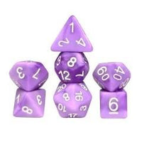 Thumbnail for 7pcs Dice Resin Swirl White Font Frosted Purple