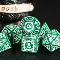 Thumbnail for 7pcs Dice Acrylic Pattern Vines Bow White Font Green