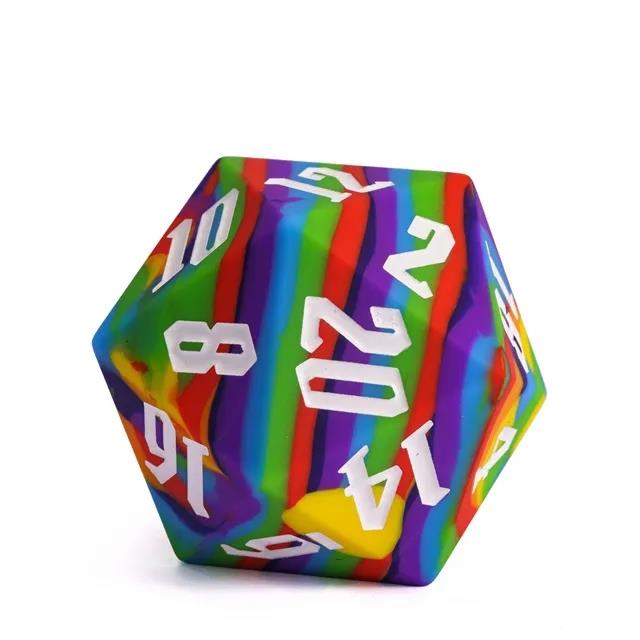 Rainbow Layered Silicone - D20 RPG Dice